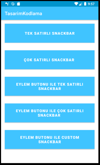 Android Snackbar Kullanımı Örneği